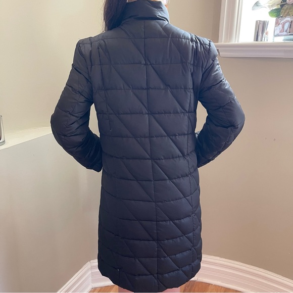 JNY Down & Fur Puffer Black with Carmel-colored trim Jones New York Med - Picture 4 of 17